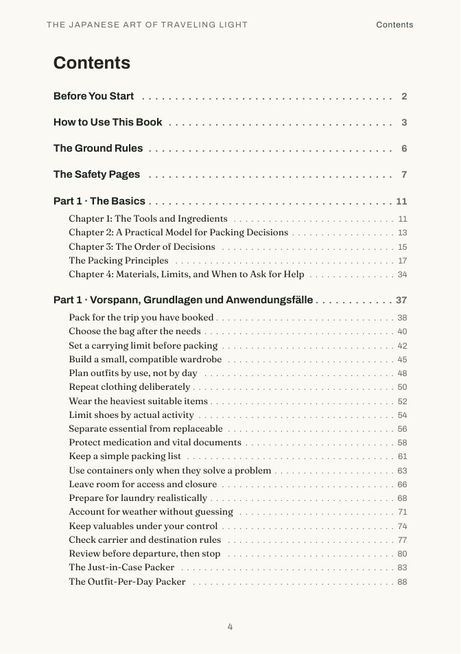 Table of contents