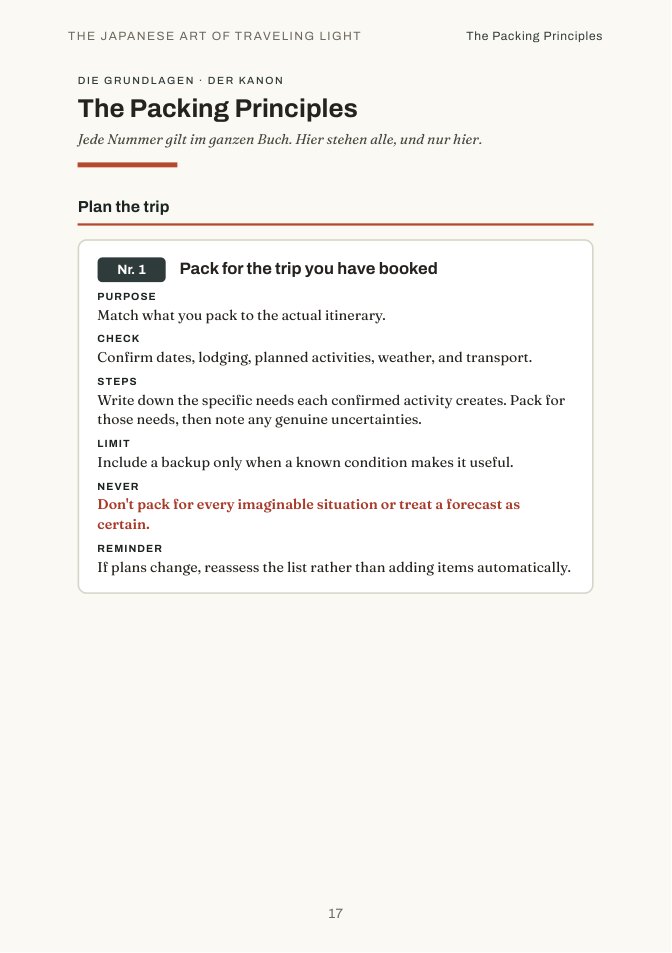 The 18 Packing Principles